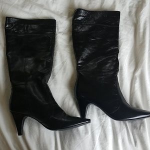 aldo black leather boots